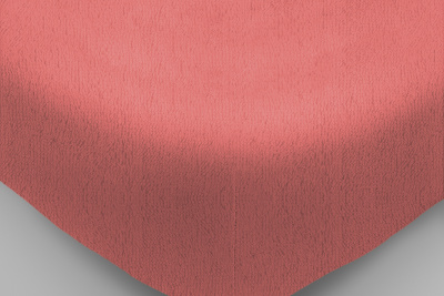 Махровая простынь на резинке коралл